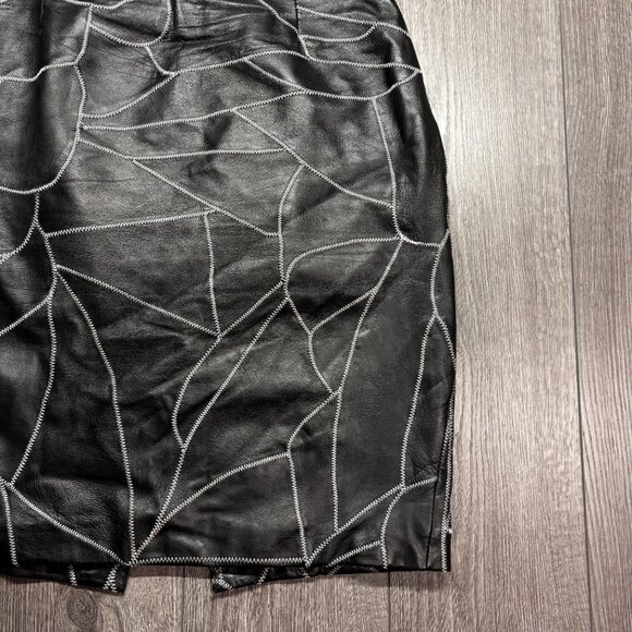 Danier Genuine Leather Blank Skirt Mid 12 Vintage Y2k 34 x 23 Halloween - Picture 2 of 10